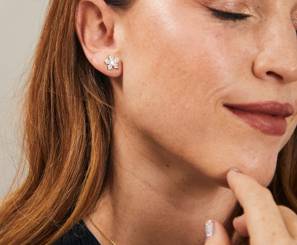 Arete Roseta Silver Medium SOPHIE CROWN